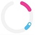 Anello con una sezione rosa e una sezione blu che rappresenta la mestruazione e il periodo fertile